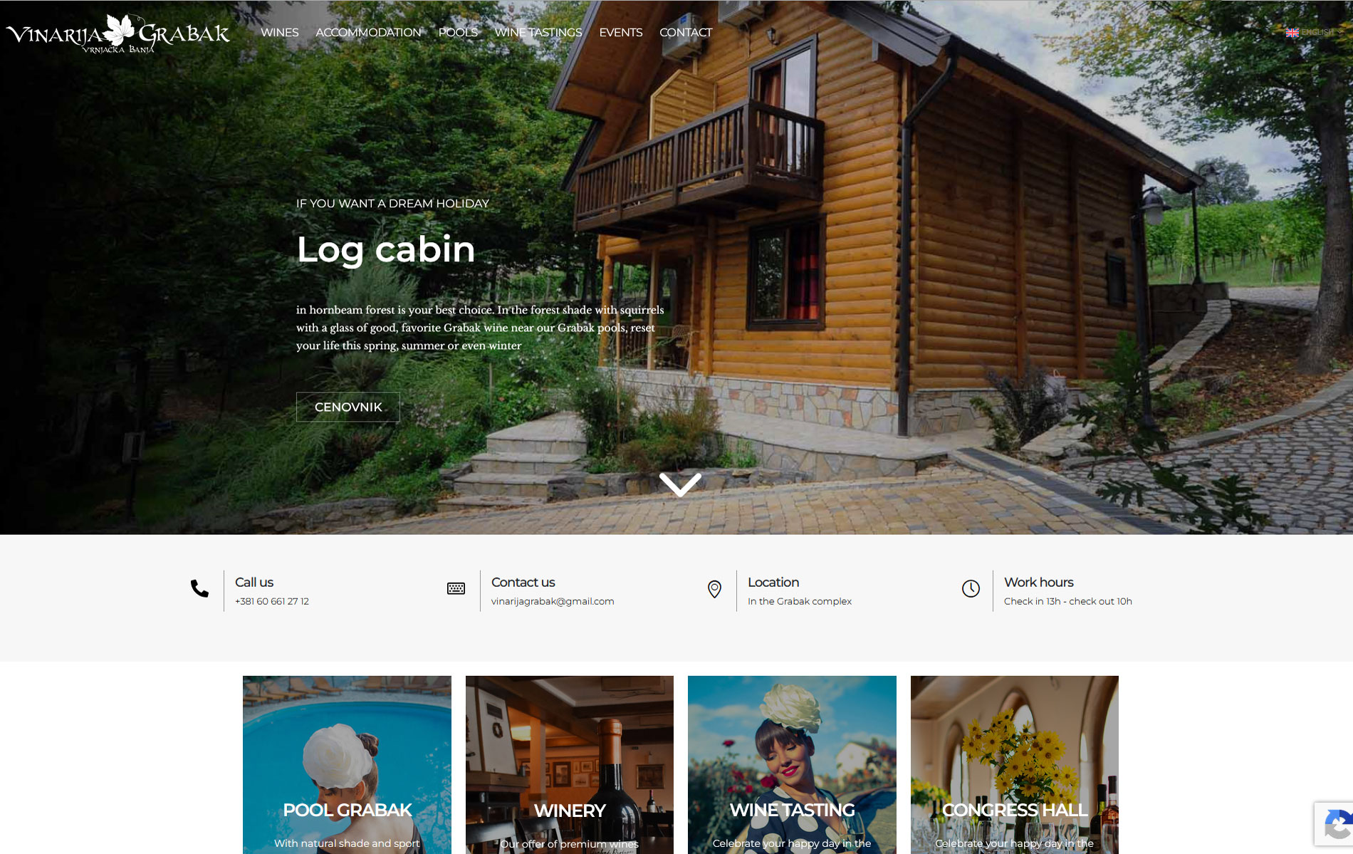 Grabak Winery log cabin