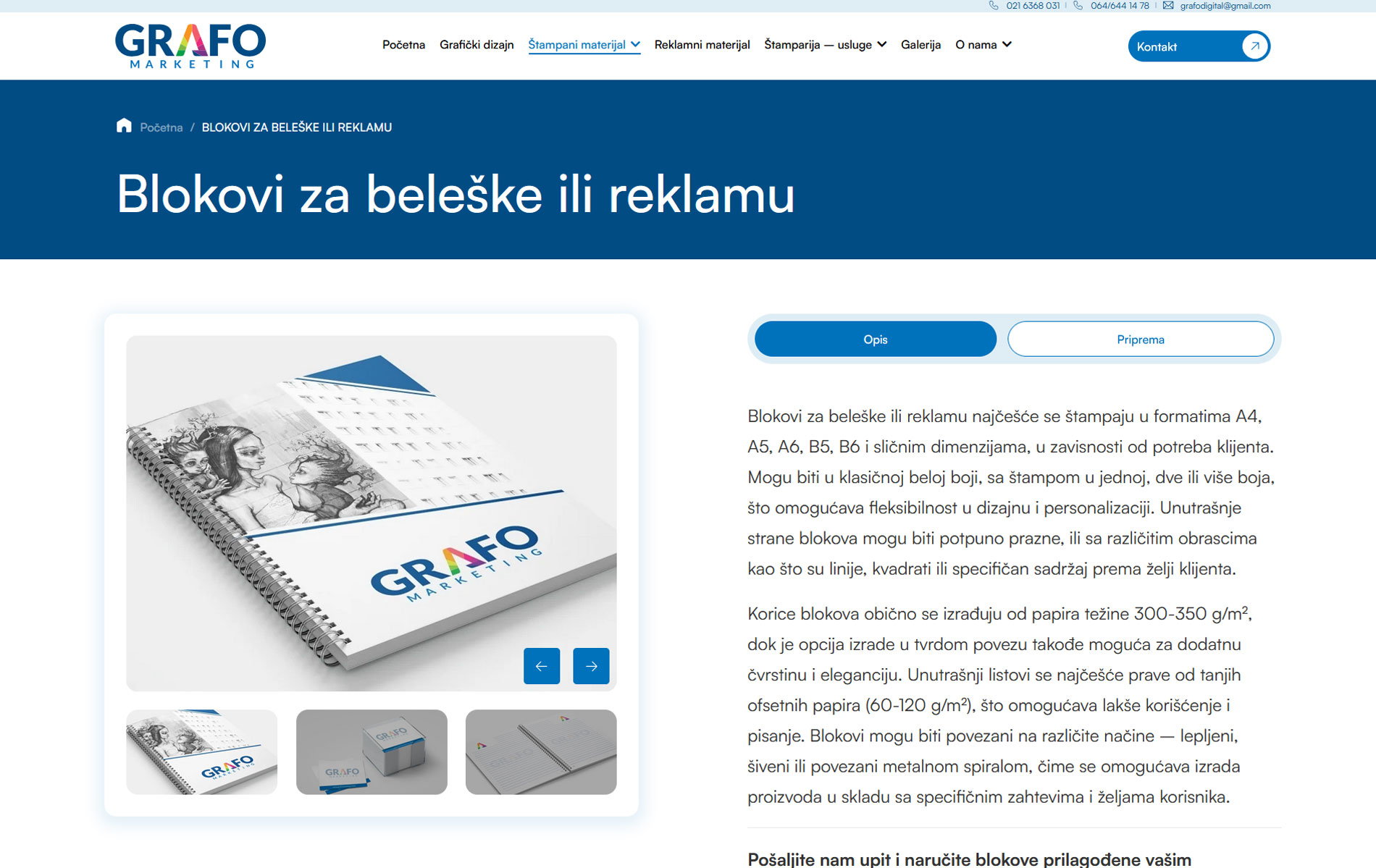 Grafomarketing blokovi za beleske