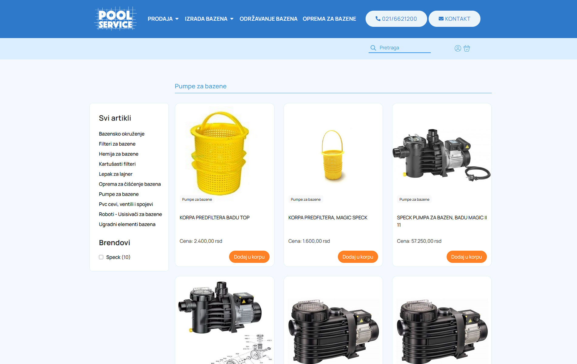Pool service shop