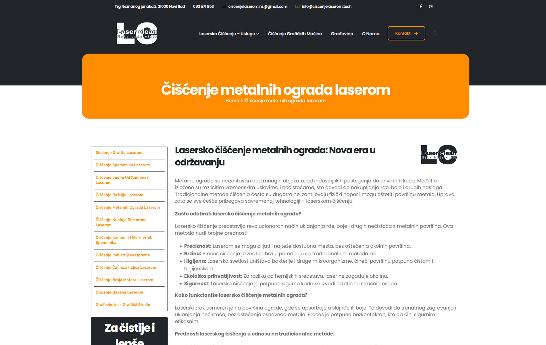 Ciscenje metalnih povrsina laserom